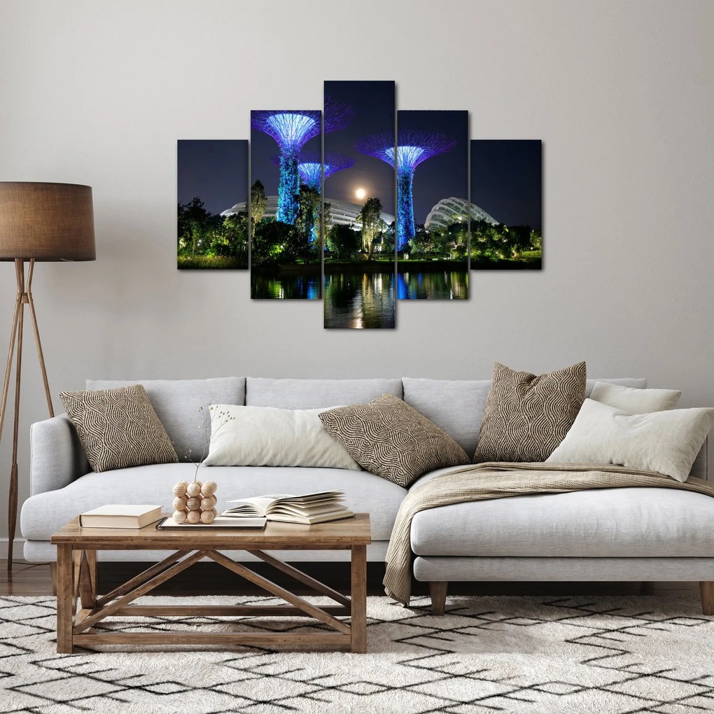 Obraz splnu v Singapurských záhradách (150x105 cm)