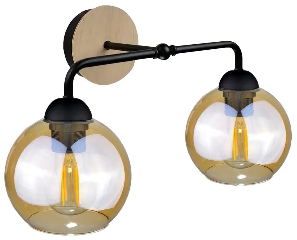 Nástenné svietidlo MELLE WOOD 2xE27/60W/230V