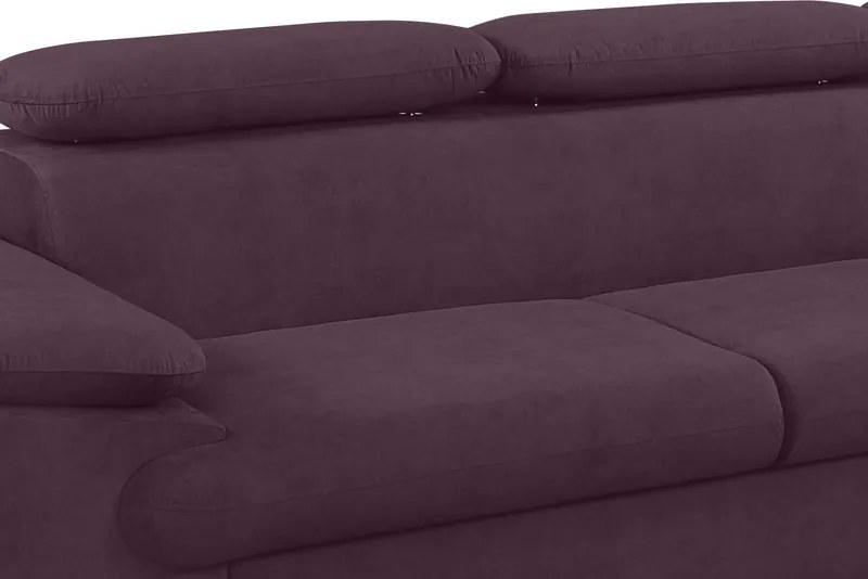 Rohová sedacia súprava Scala, hroznová ružovo-fialová látka, pravý roh