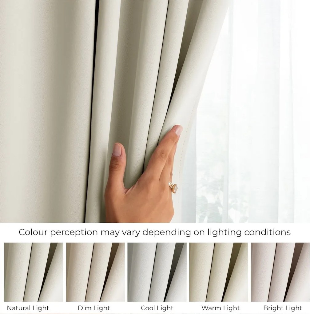 Záves AmeliaHome Blackout s priechodkami 140x270 cm krémový