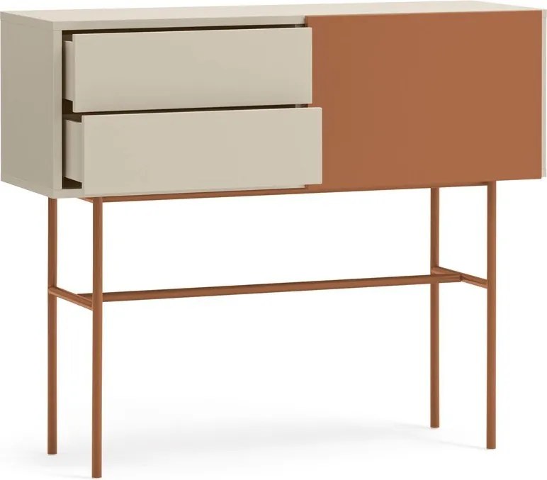 Konzolový stolík v béžovo-tehlovej farbe 35x110 cm Nube – Teulat