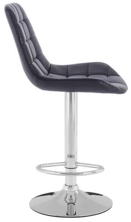 LuxuryForm DESIGN Barová stolička PARIS na striebornom tanieri - čierna