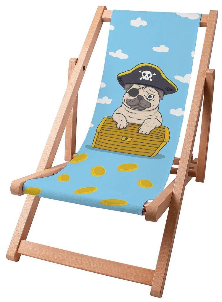 Drevené plážové lehátko Pirate Pug