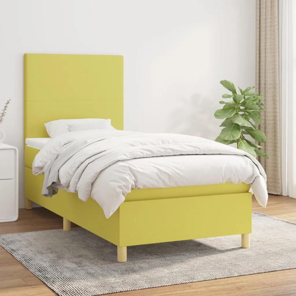 Boxspring posteľ s matracom zelená 100x200 cm látka 3142160