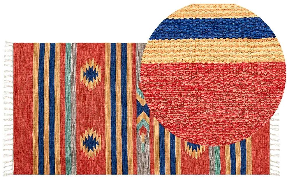 Bavlnený kelímový koberec 80 x 150 cm viacfarebný HATIS Beliani