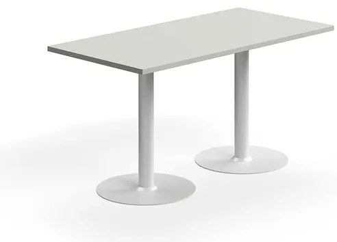 Stôl VERTICUS, 1400x700x720 mm, svetlošedá/biela