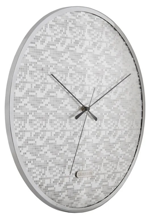 Karlsson 6005SI dizajnové nástenné hodiny strieborná, pr. 40 cm