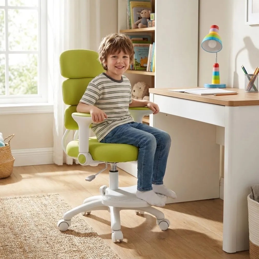 Detská rastúca stolička Neoseat KIDDY THREE — látka, prateľný poťah, zelená