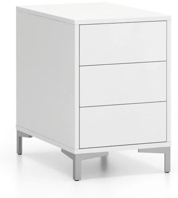Kancelárska policová komoda LAYERS, 3 zásuvky, 400 x 400 x 630 mm, biela