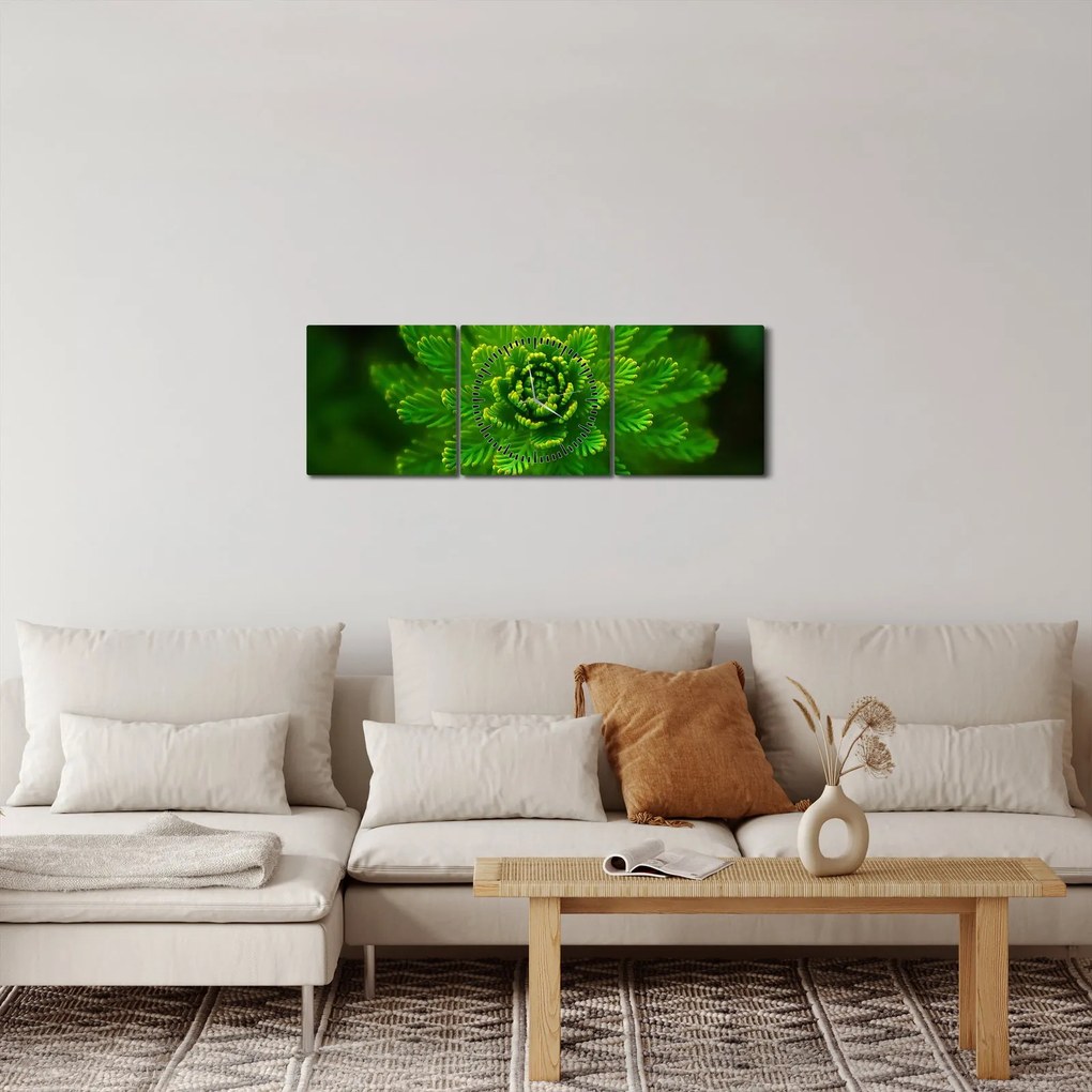 Obraz ihličnanu (s hodinami) (90x30 cm)