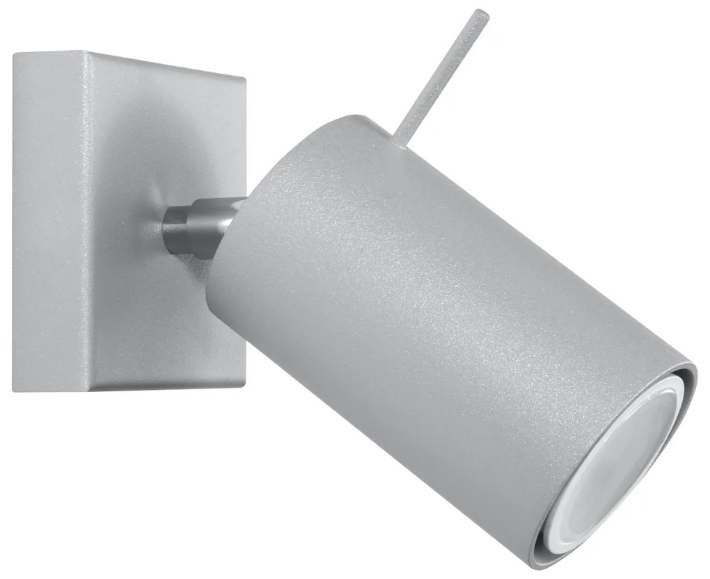 Bodové svietidlo Ring, 1x sivé kovové tienidlo, (možnosť polohovania)