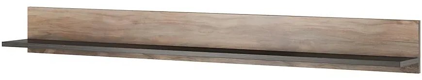 Závesná polička Larona 02 185 cm dub satin nussbaum