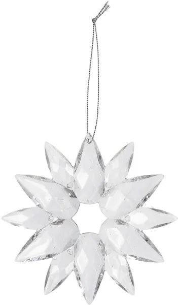 Závesná vianočná dekorácia ASTRE priesvitná vločka 836751