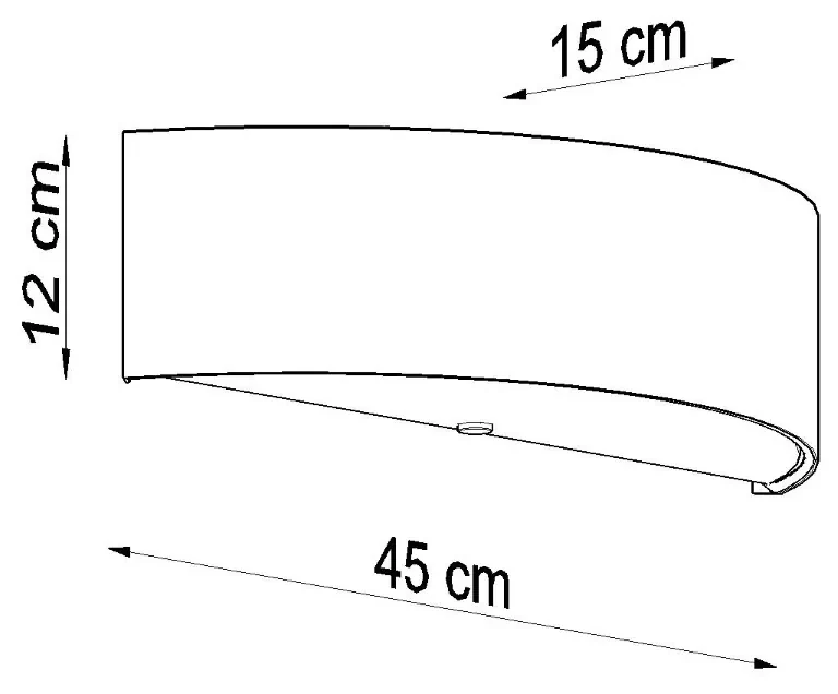 Nástenné svietidlo Skala, 1x biele textilné tienidlo, (biele sklo), (45 cm)
