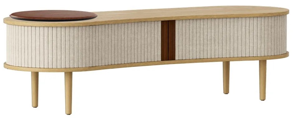 TV stolík v dekore duba v béžovo-prírodnej farbe 140x40 cm Audacious – UMAGE