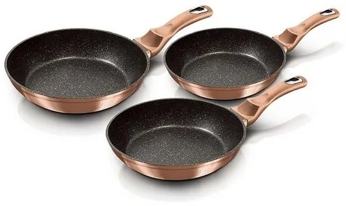 Berlinger Haus 3-dielna sada panvíc Rosegold Metallic Line