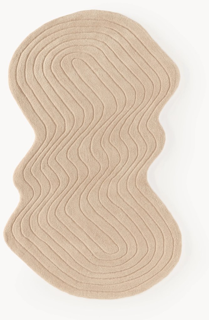 Ručne tuftovaný vlnený koberec v organickom tvare Aliza