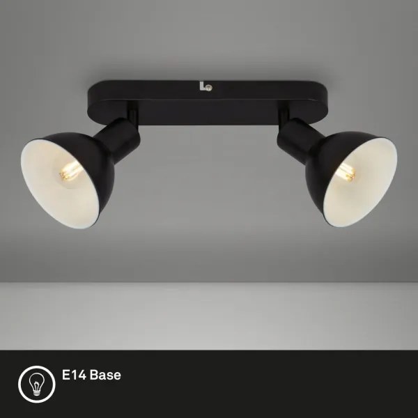 Briloner 2674-025 - Bodové svietidlo RETRO 2xE14/25W/230V čierna
