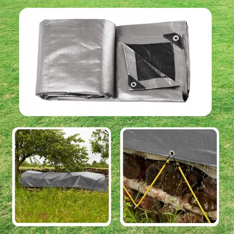 Strieborná vodeodolná krycia plachta 4m x 5m