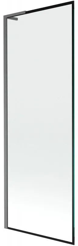 Mexen Next L, 1-krídlová vaňová zástena 70 x 150 cm, 6mm číre sklo-čierny vzor, grafitový profil, 895-070-000-03-70-66