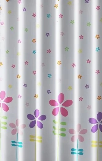 Aqualine Aqualine, Sprchový záves 180x180cm, polyester, kvetovaný farebný, ZV025