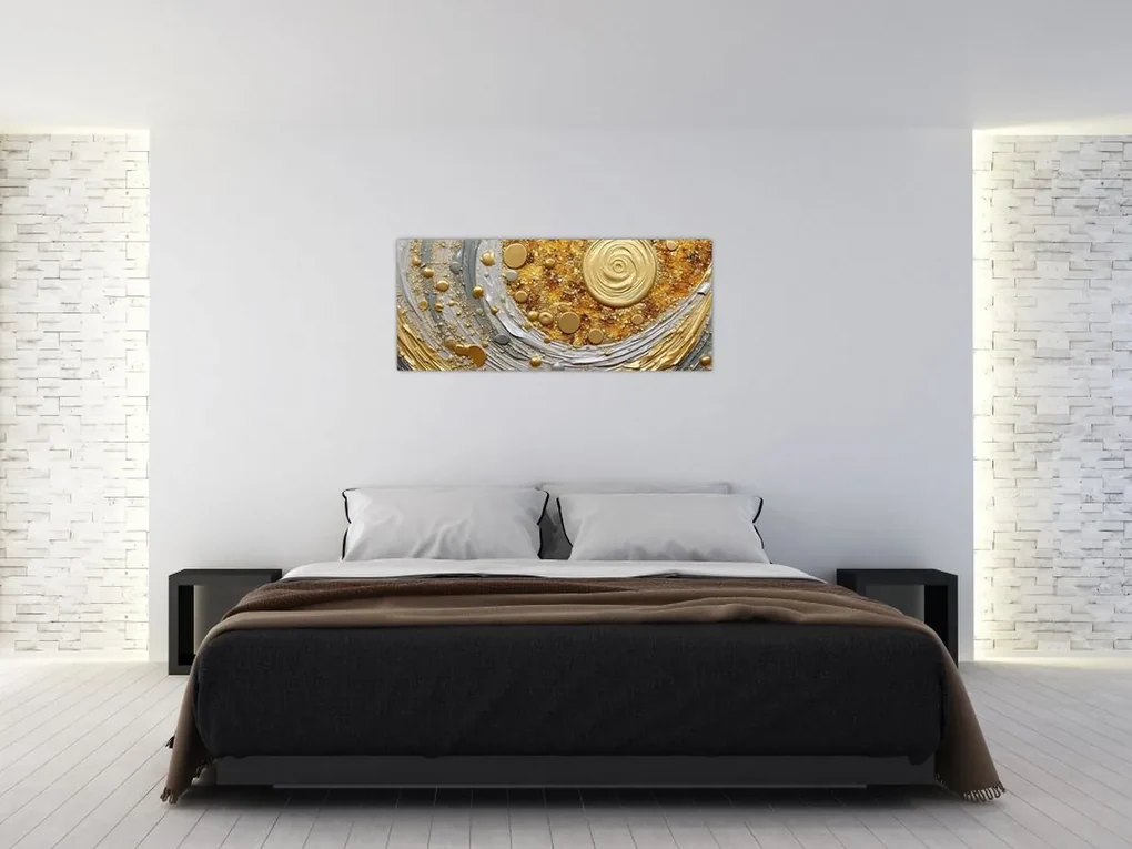 Obraz - Zlaté textúrovanie (120x50 cm)