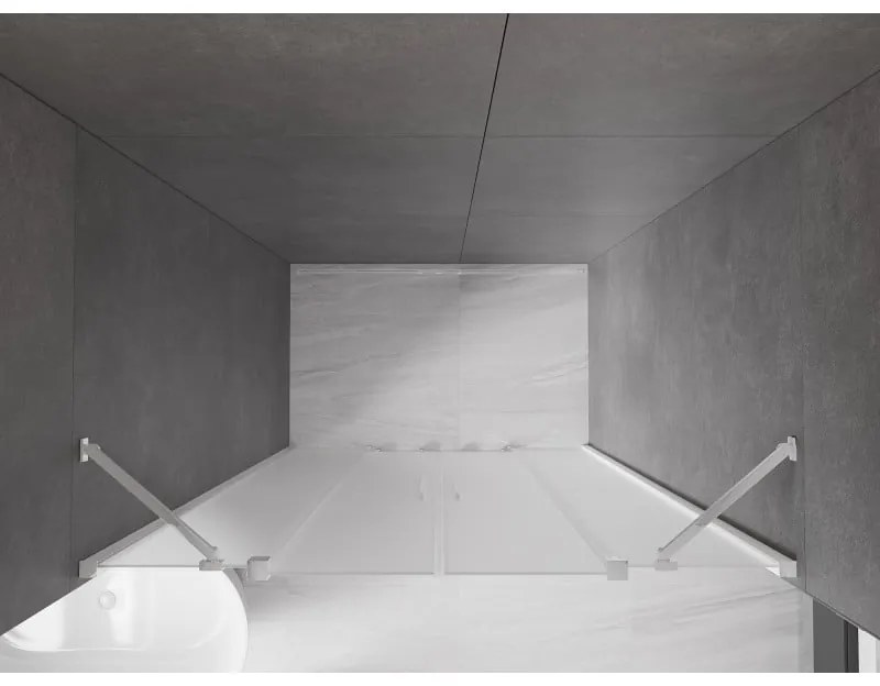 Mexen Velar Duo, posuvné sprchové dvere do otvoru 140 cm, 8mm sklo námraza, chrómová, 871-140-000-32-01