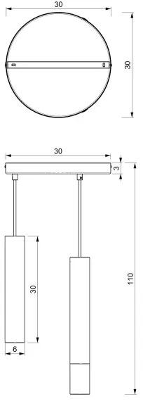 Luster na lanku RAITO 3xGU10/8W/230V mosadz