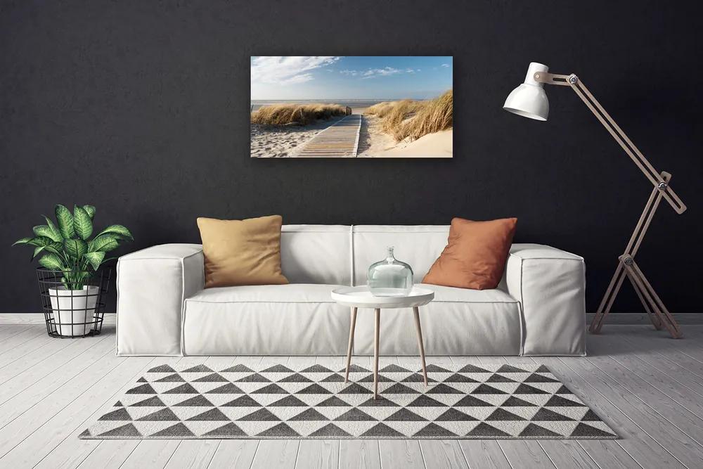 Obraz na plátne Pláž chodník krajina 140x70 cm