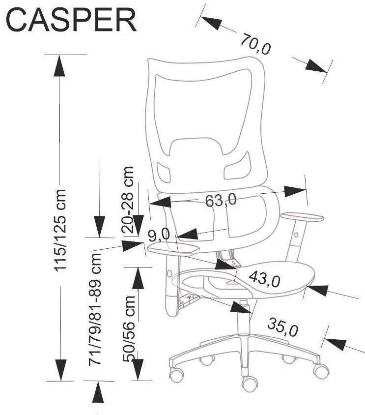 Kancelářská židle Casper černá