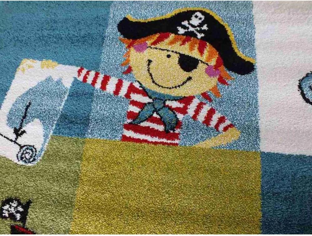 Detský koberec Piráti modrý, Velikosti 133x190cm