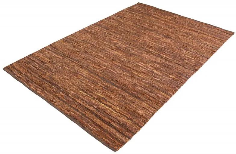 (3558) PURE  hnedý koberec z kože a konope 230x160cm