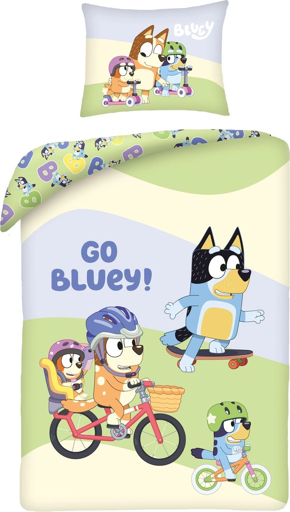 Halantex Bavlnené obliečky 140x200 + 70x90 cm - Bluey "Go Bluey"