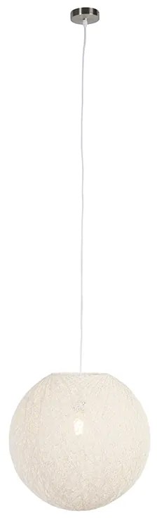 Rustikálne závesné svietidlo biele 45 cm - Corda