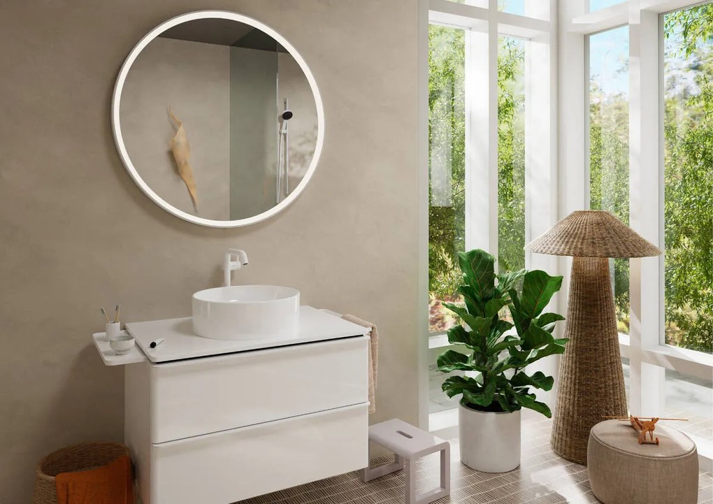 Hansgrohe Tecturis S, páková batéria pre umývadlovú misu 240 Fine CoolStart EcoSmart+ s odtokovou súpravou, biela matná, HAN-73370700