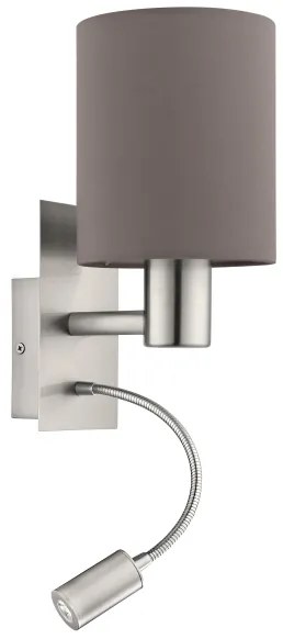 Eglo 96481 - LED Flexibilné svietidlo PASTERI 1xE27/40W+LED/3,8W šedá