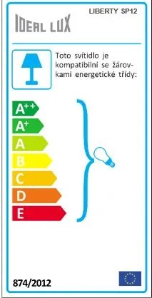IDEAL LUX Závesné dvanásťramenné svietidlo LIBERTY