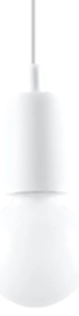 Závesné svietidlo Diego 1, biele telo svietidla