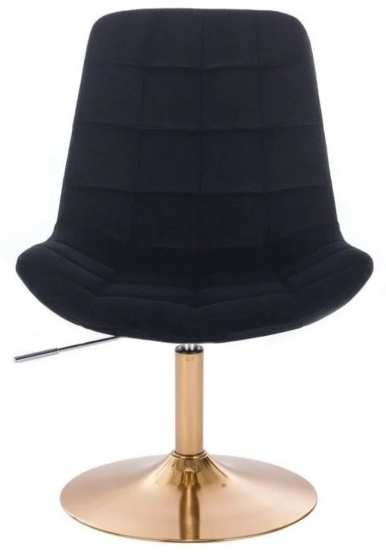 LuxuryForm DESIGN Stolička PARIS VELUR na zlatom tanieri - čierna