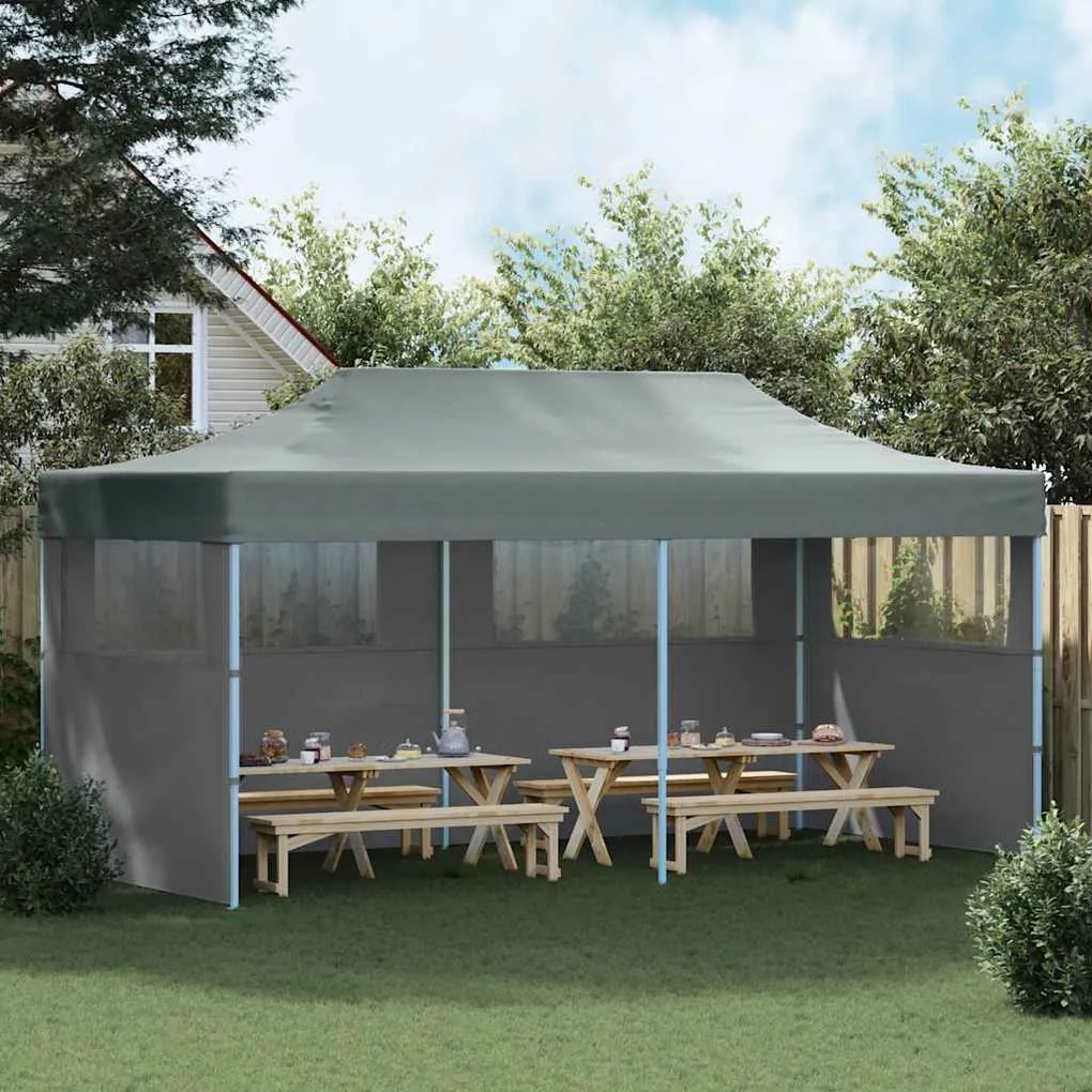 Multidom Skladací párty stan s bočnými stenami 3x6 m antracitový