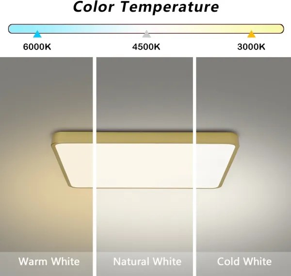 BRILAGI-LED stmievateľné stropné svietidlo POOL SQUARE LED/36W/230V 3000-6000K 40x40 cm zlaté + diaľkové ovládanie