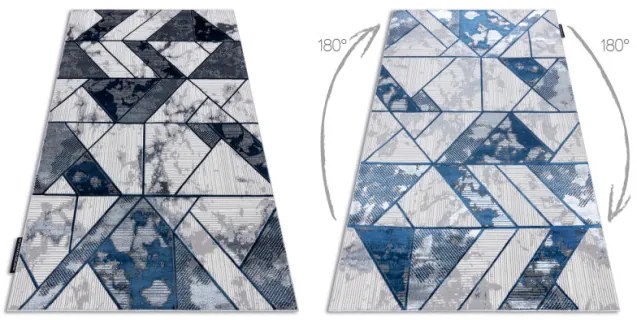 Koberec DE LUXE 632 geometrický - krém / granát