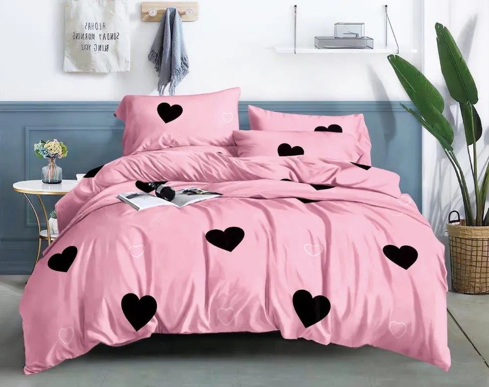 Obliečky z mikrovlákna CORAZON ružové Rozmer obliečky: 2 ks 70 x 80 cm | 200 x 220 cm
