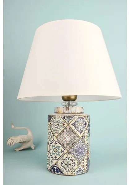 Stolná lampa RAMZES 1xE27/40W/230V biela/šedá