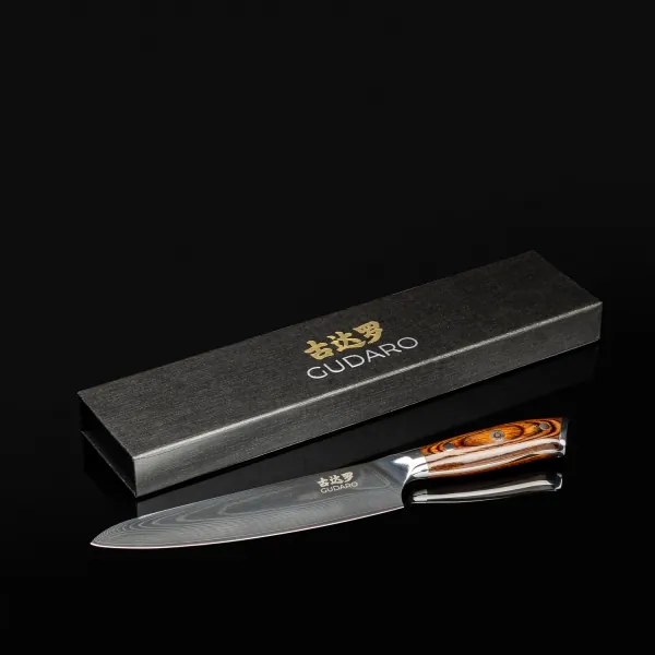 Gudaro - Damaškový šéfkuchársky nôž FENG 8", 67 vrstiev ocele, dĺžka 20 cm