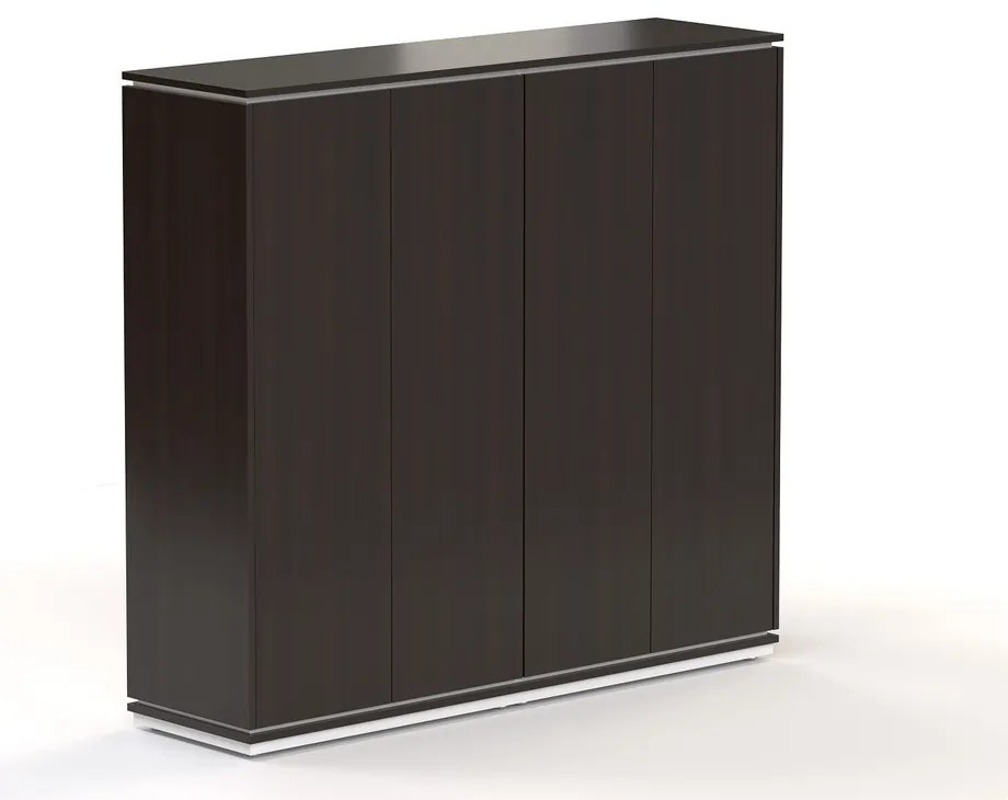 Vysoká skriňa Creator 162,8 x 44,5 x 150,7 cm, biela / wenge