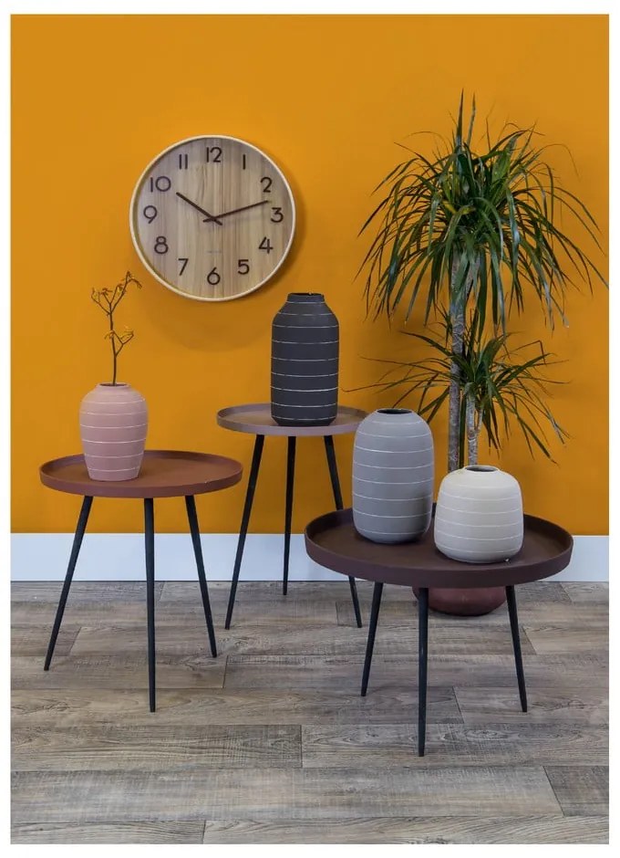 Svetlohnedé nástenné hodiny z lipového dreva Karlsson Pure Medium, ø 40 cm