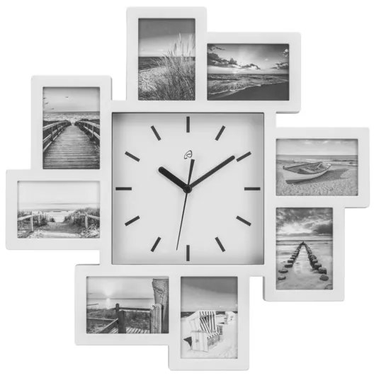 AURIOL® Nástenné hodiny s fotografiami (biela) (100369064)