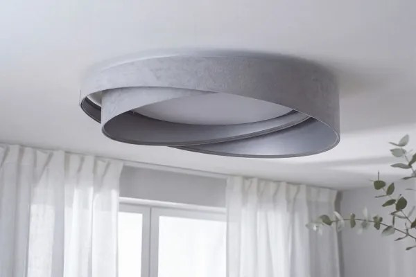 Stmievateľné LED stropné svietidlo SM. GALAXY M. LED/24W/230V pr. 55 cm sivá/strieborná + diaľkové ovládanie