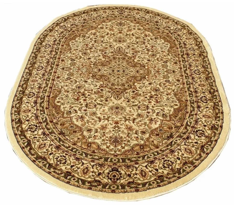 Kusový koberec klasický vzor 6 béžový ovál, Velikosti 200x300cm